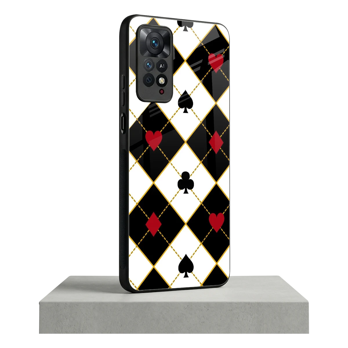 Poker Love redmi note 11 pro mobile cover | shockproof glass phone case