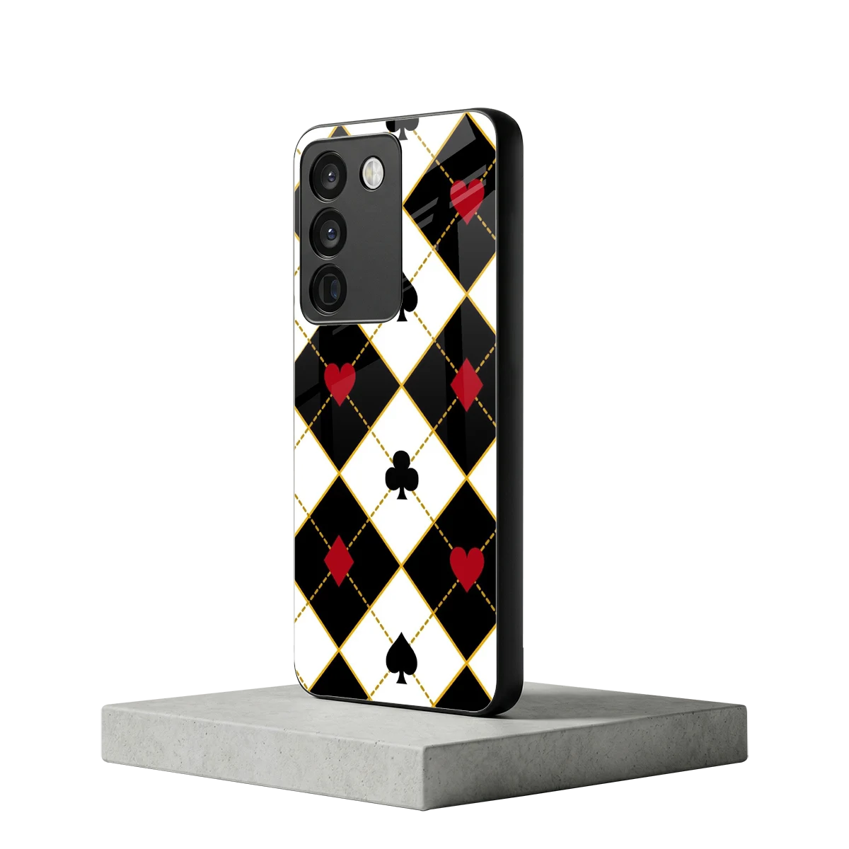 Poker Love vivo y200 5g mobile cover | shockproof glass phone case