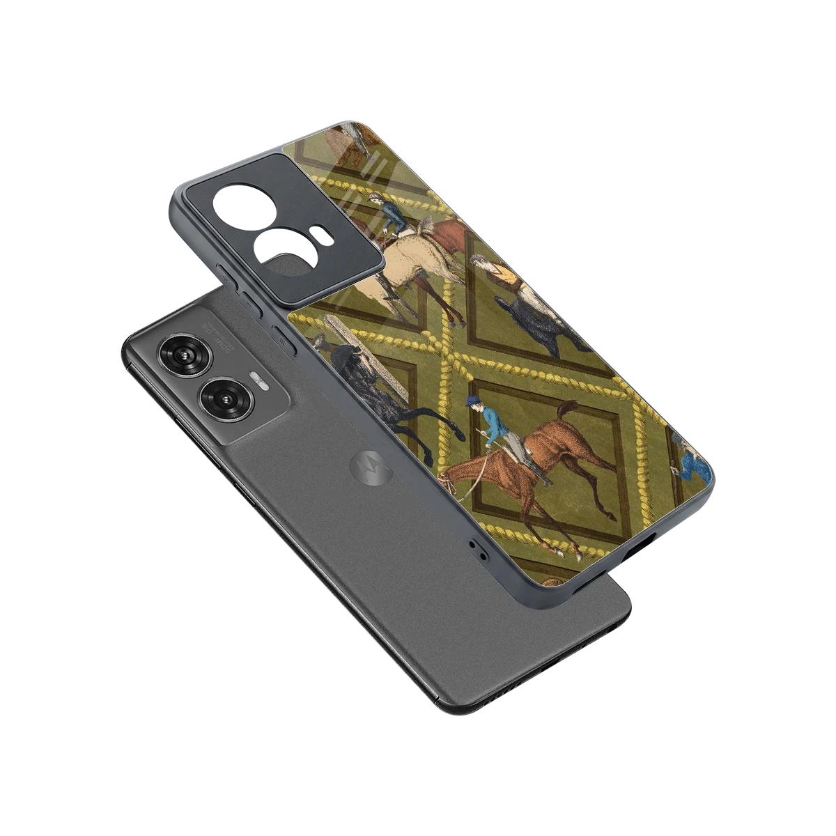 Polo Elite sleek motorola edge 50 fusion cover with tempered glass back and TPU edges