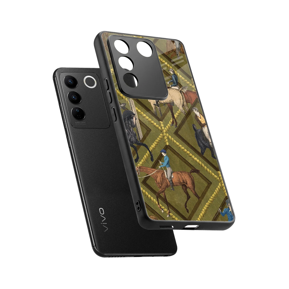Polo Elite sleek vivo v27 5g cover with tempered glass back and TPU edges