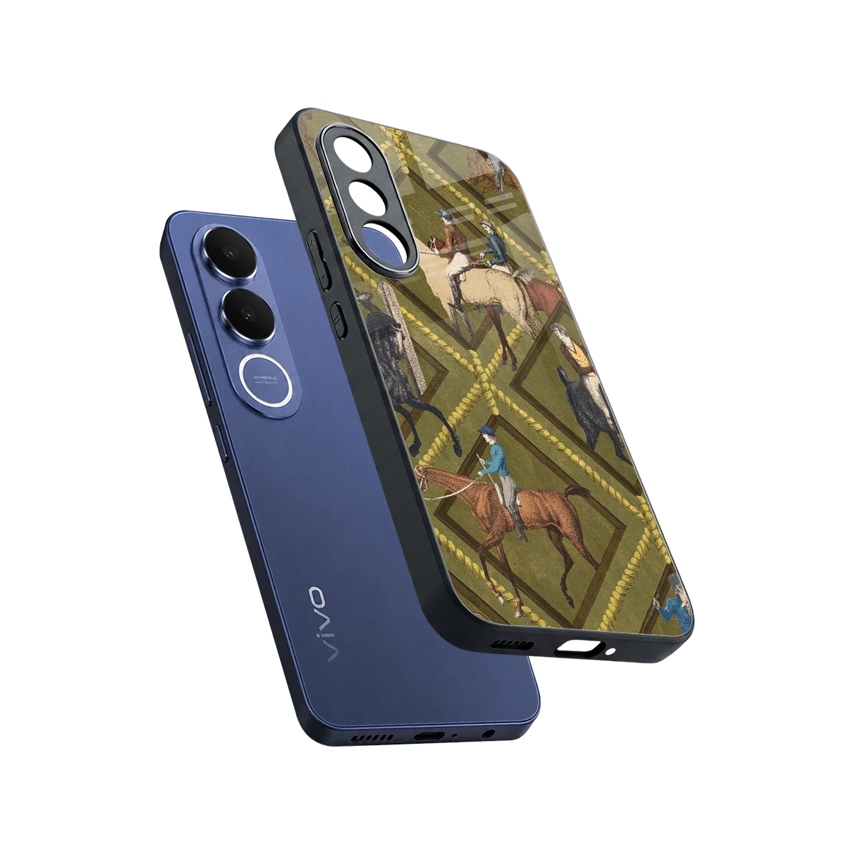 Polo Elite sleek vivo v70 fe cover with tempered glass back and TPU edges