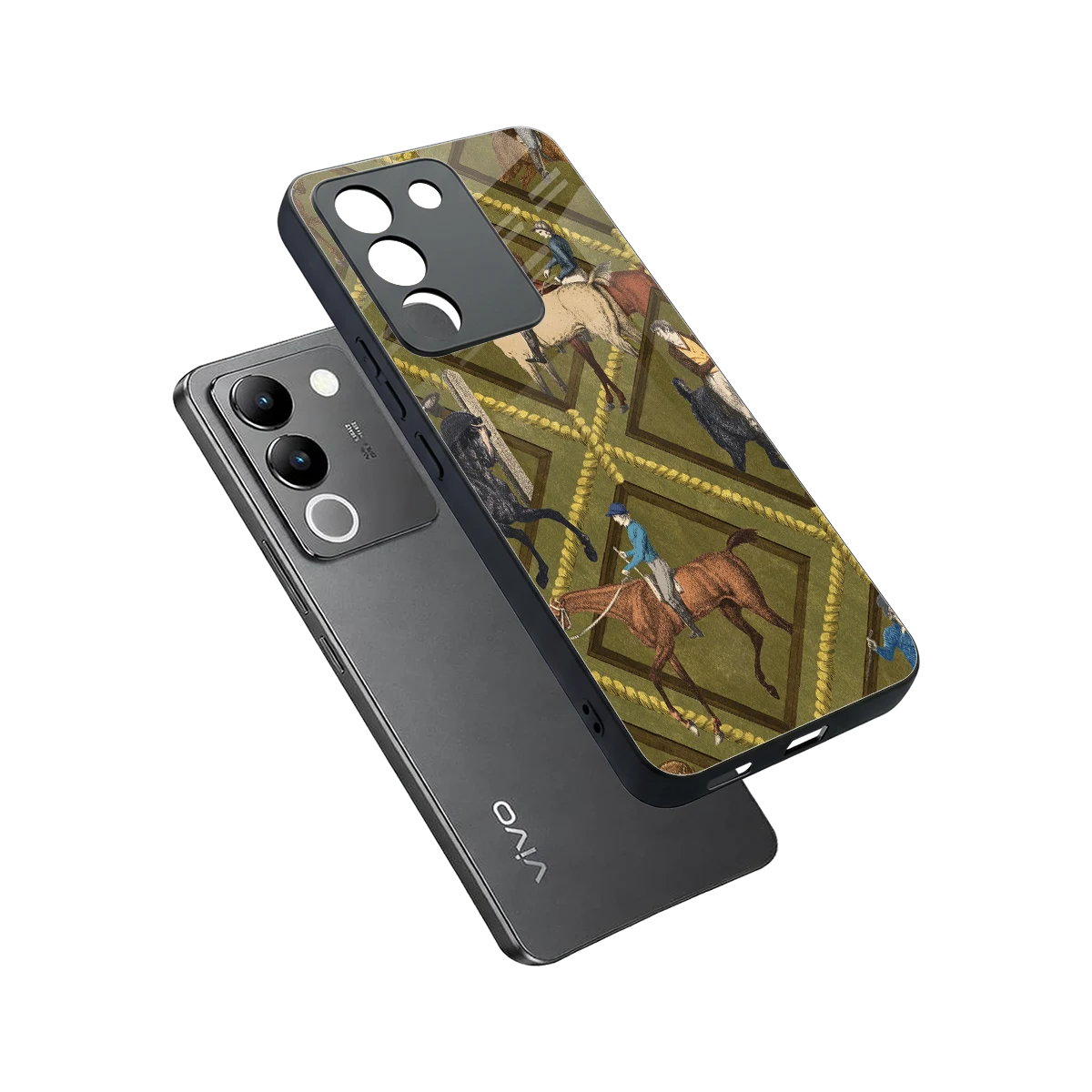 Polo Elite sleek vivo y200 5g cover with tempered glass back and TPU edges