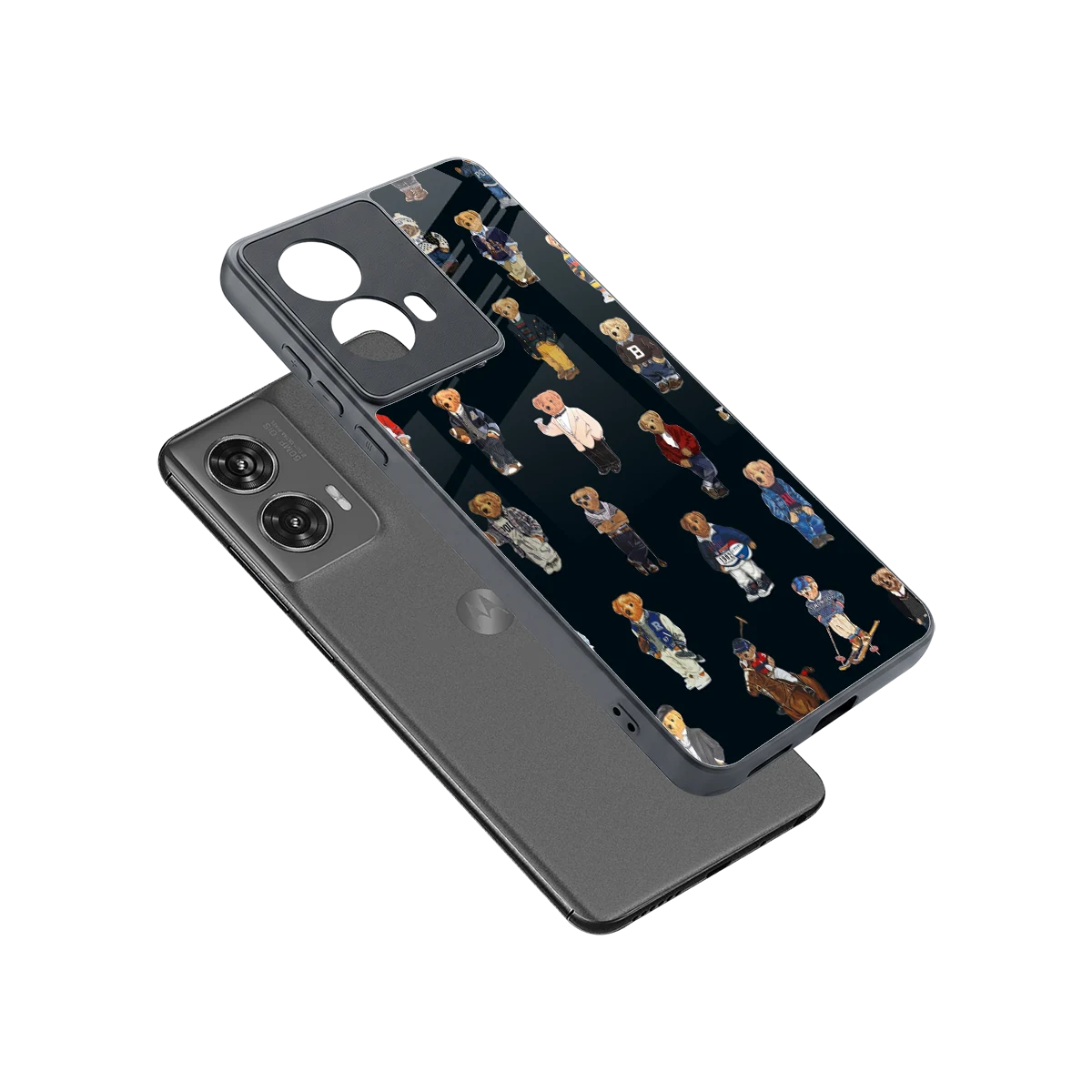 Polo Luxe sleek motorola edge 50 fusion cover with tempered glass back and TPU edges