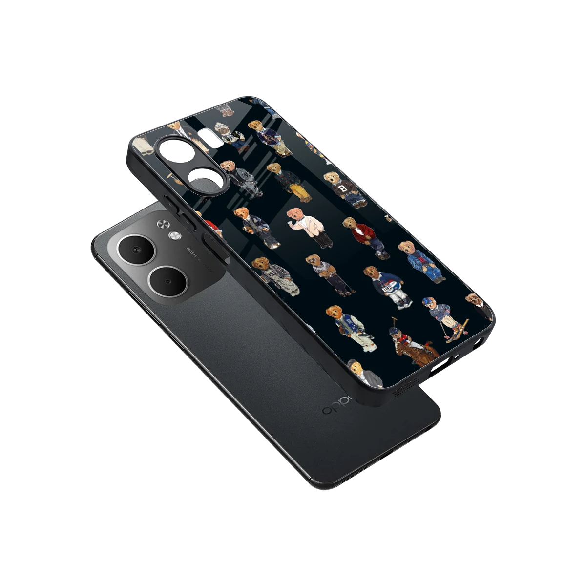 Polo Luxe sleek oppo a5x 5g cover with tempered glass back and TPU edges