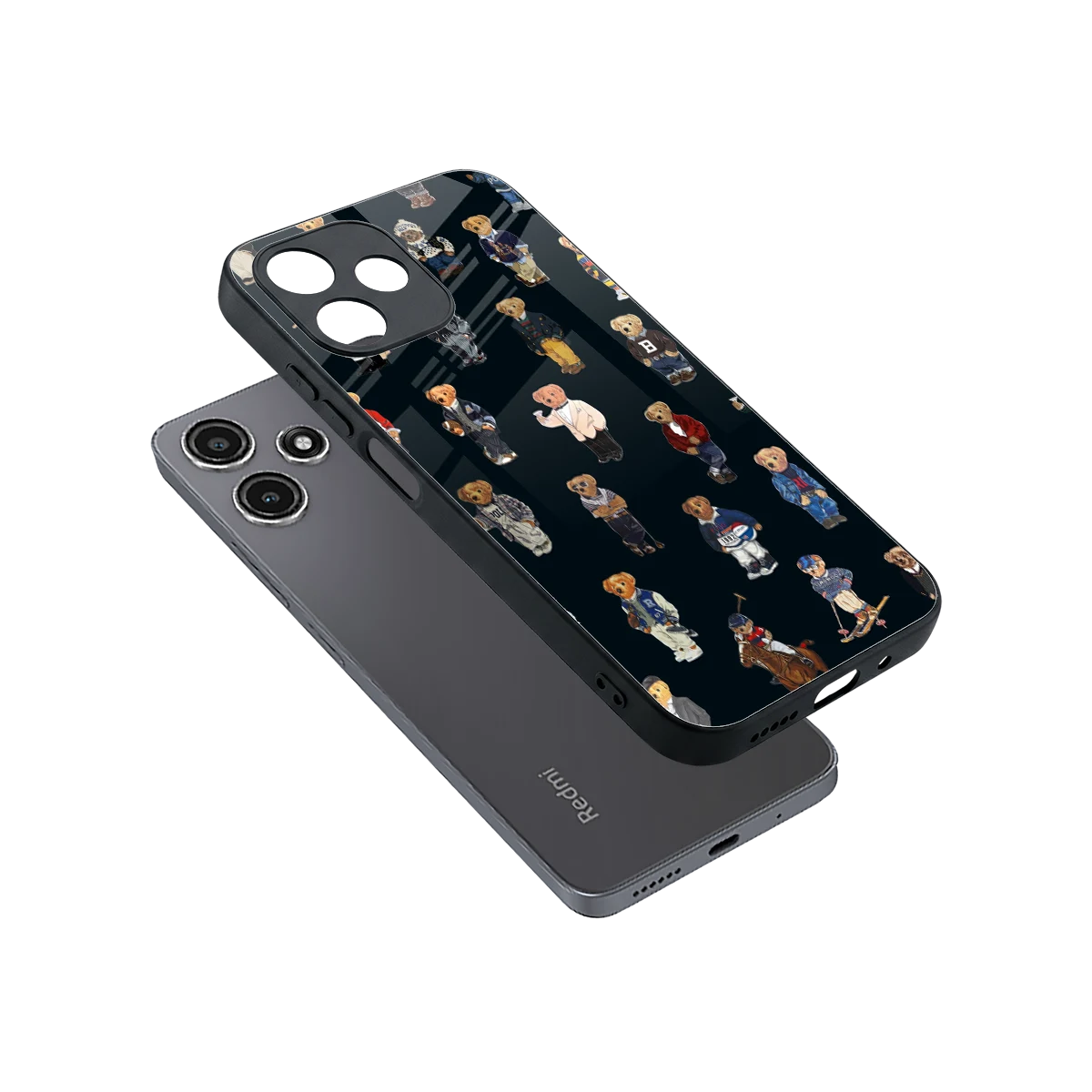 Polo Luxe sleek redmi 12 5g cover with tempered glass back and TPU edges