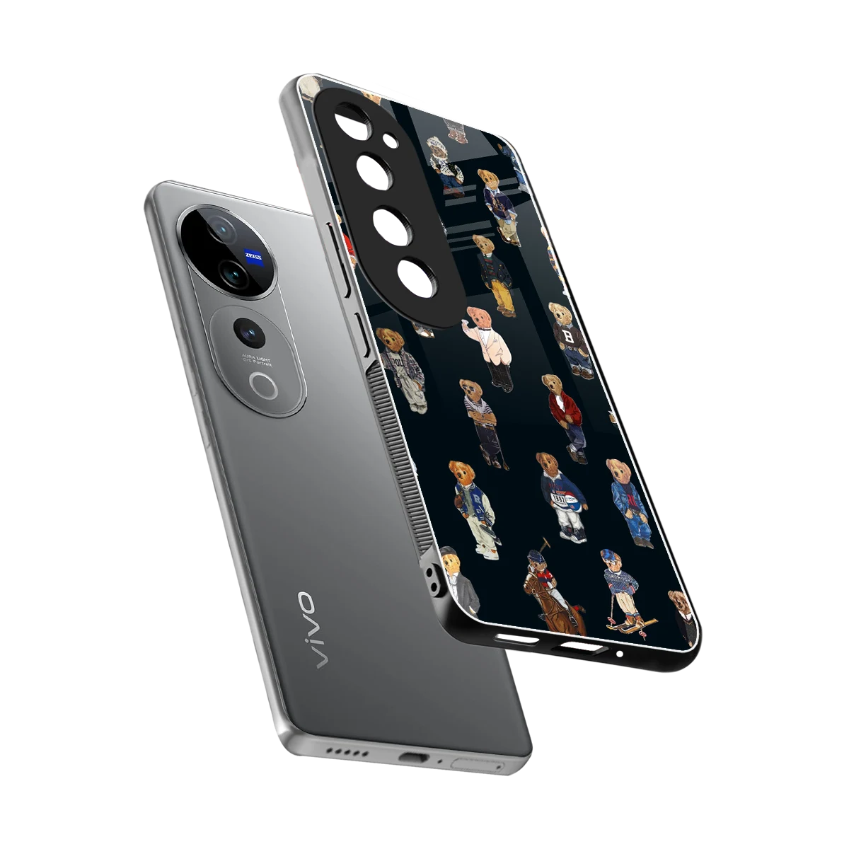 Polo Luxe sleek vivo v40 pro cover with tempered glass back and TPU edges