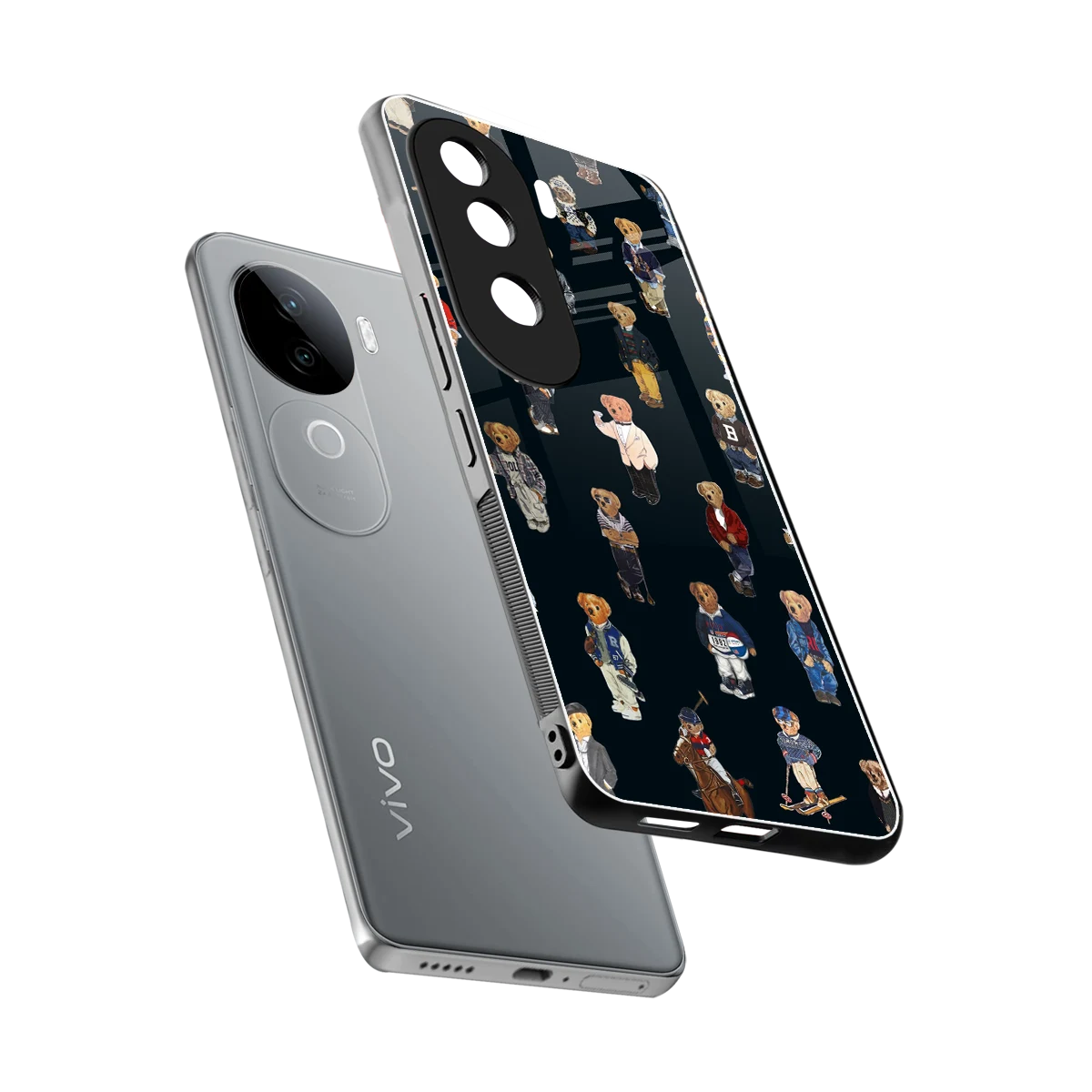 Polo Luxe sleek vivo v40e cover with tempered glass back and TPU edges