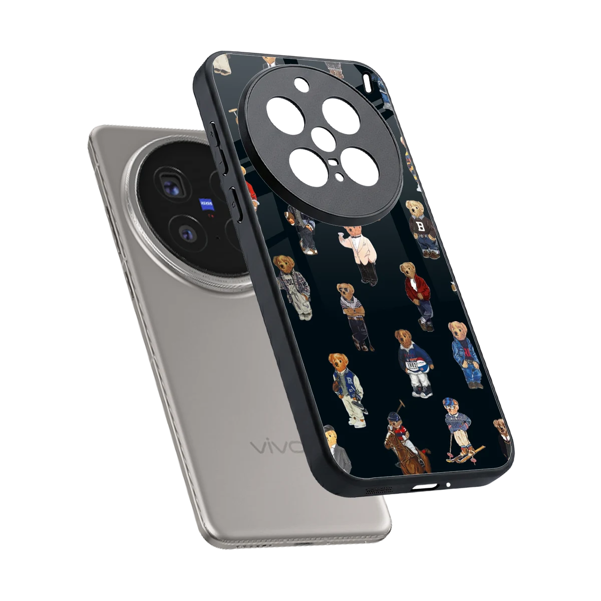 Polo Luxe sleek vivo x200 pro cover with tempered glass back and TPU edges