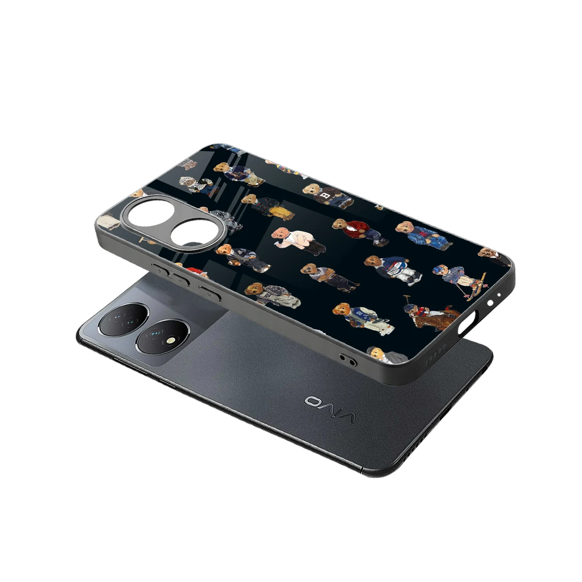 Polo Luxe sleek Vivo-y100 cover with tempered glass back and TPU edges