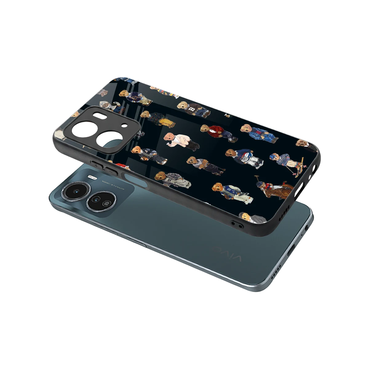 Polo Luxe sleek vivo y16 cover with tempered glass back and TPU edges
