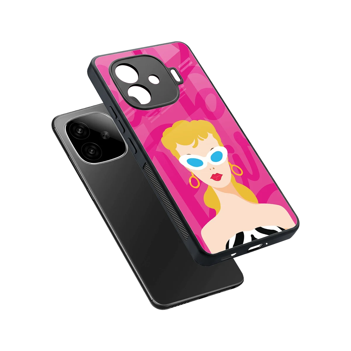 Pookie sleek iqoo neo 10r 5g cover with tempered glass back and TPU edges