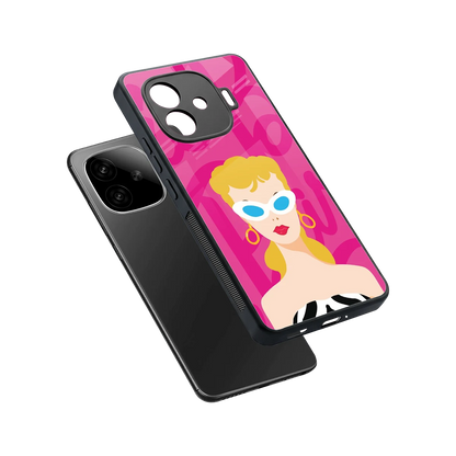 Pookie sleek iqoo neo 10r 5g cover with tempered glass back and TPU edges