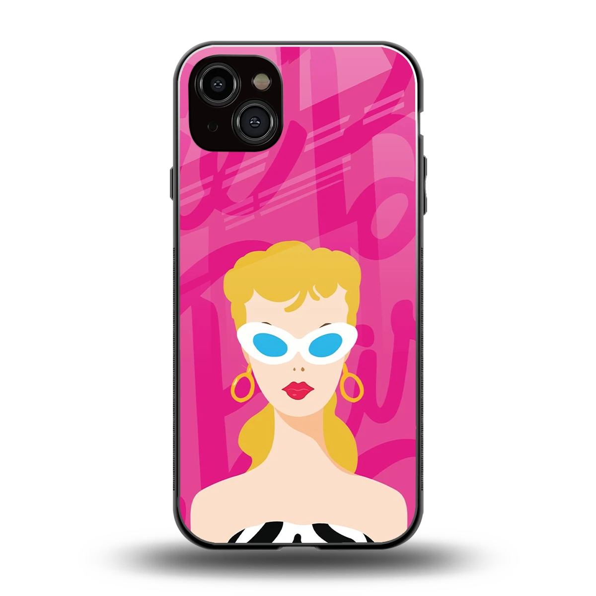 Pookie back phone cover | glass case for iphone 15 plus