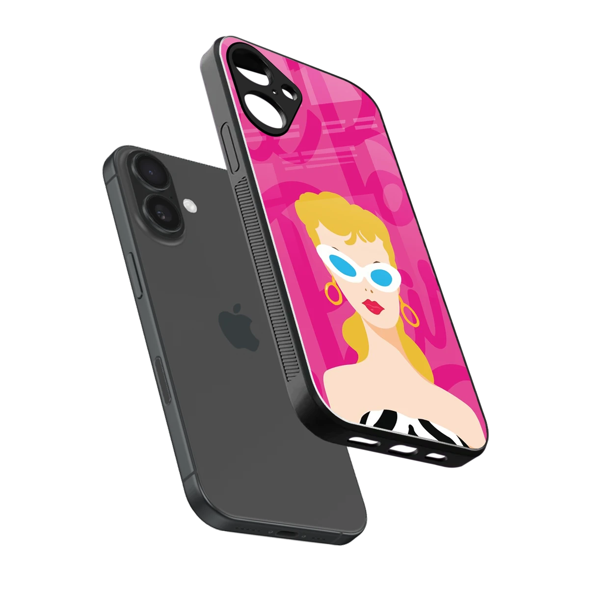 Pookie sleek iphone 16 plus cover with tempered glass back and TPU edges