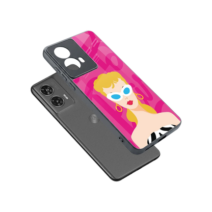 Pookie sleek motorola edge 50 fusion cover with tempered glass back and TPU edges