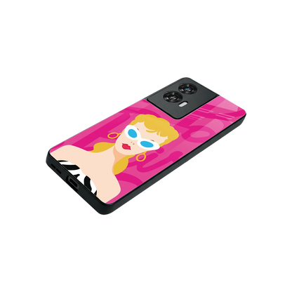 Pookie stylish phone case for motorola edge 50 fusion | glossy glass and slim fit