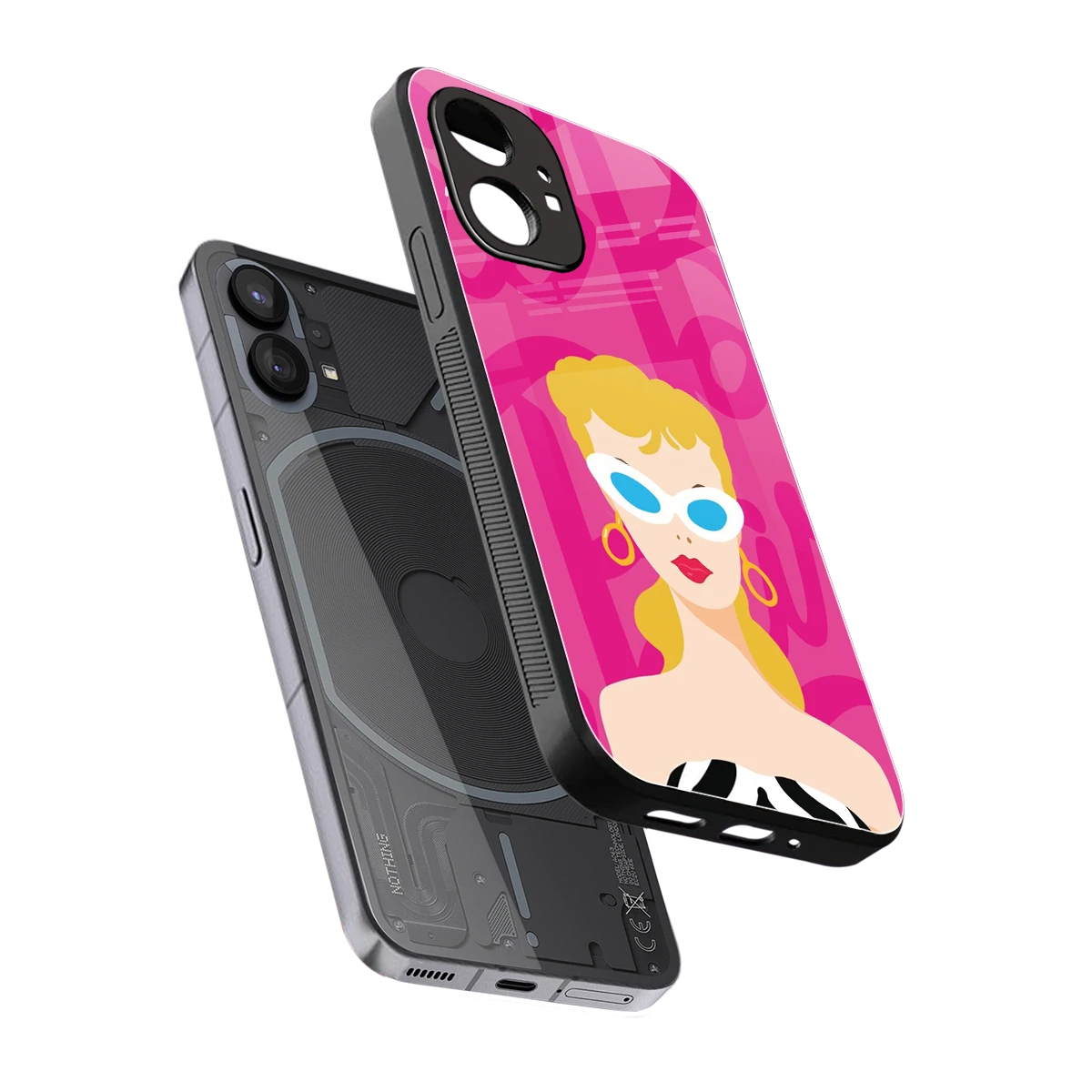 Pookie sleek nothing phone 1 cover with tempered glass back and TPU edges