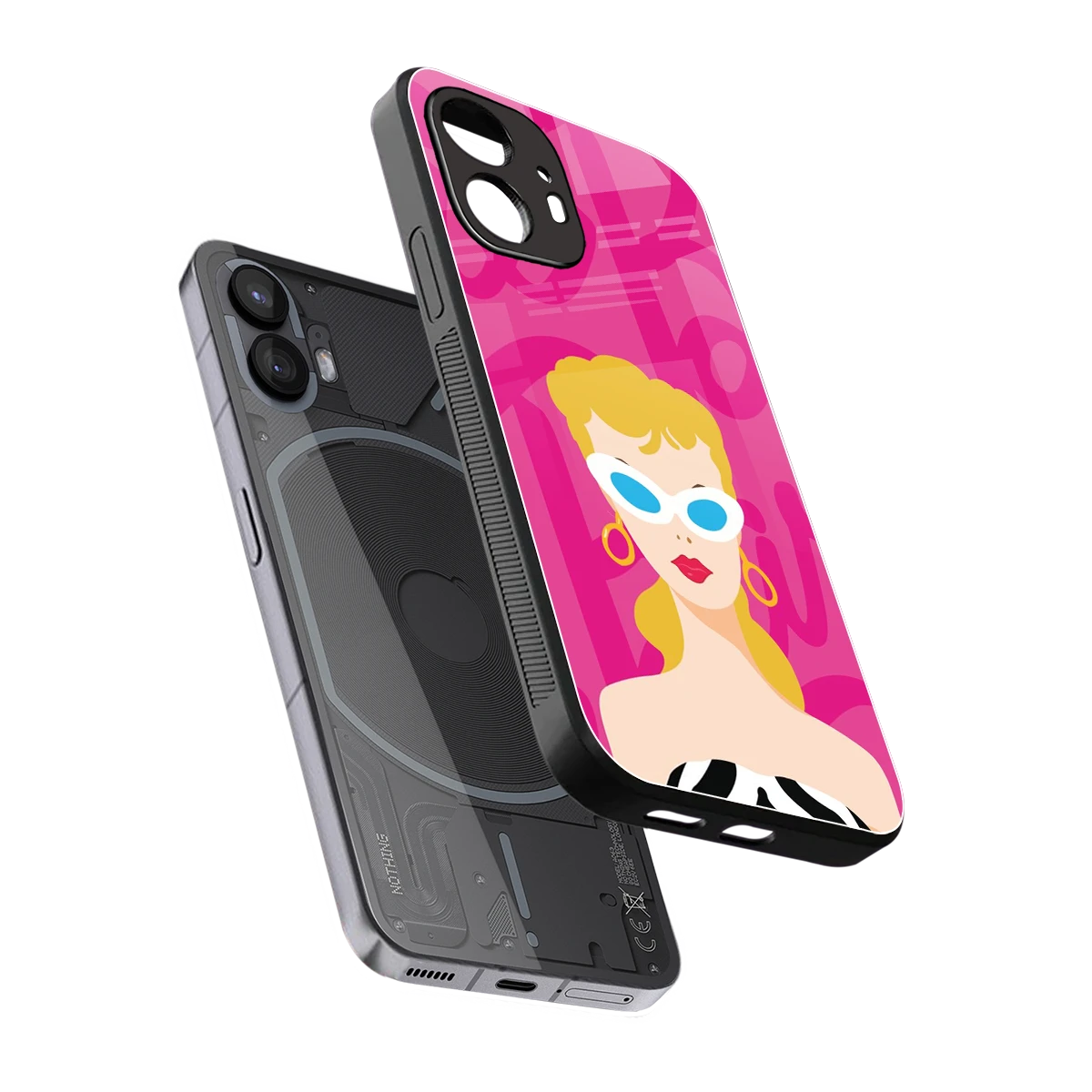 Pookie sleek nothing phone 2 cover with tempered glass back and TPU edges
