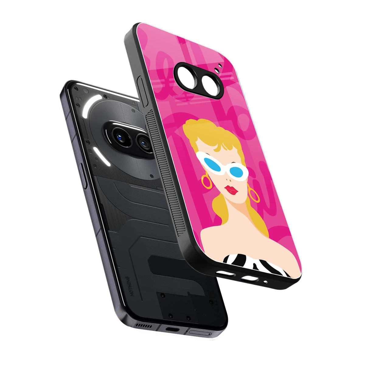 Pookie sleek nothing phone 2a plus cover with tempered glass back and TPU edges