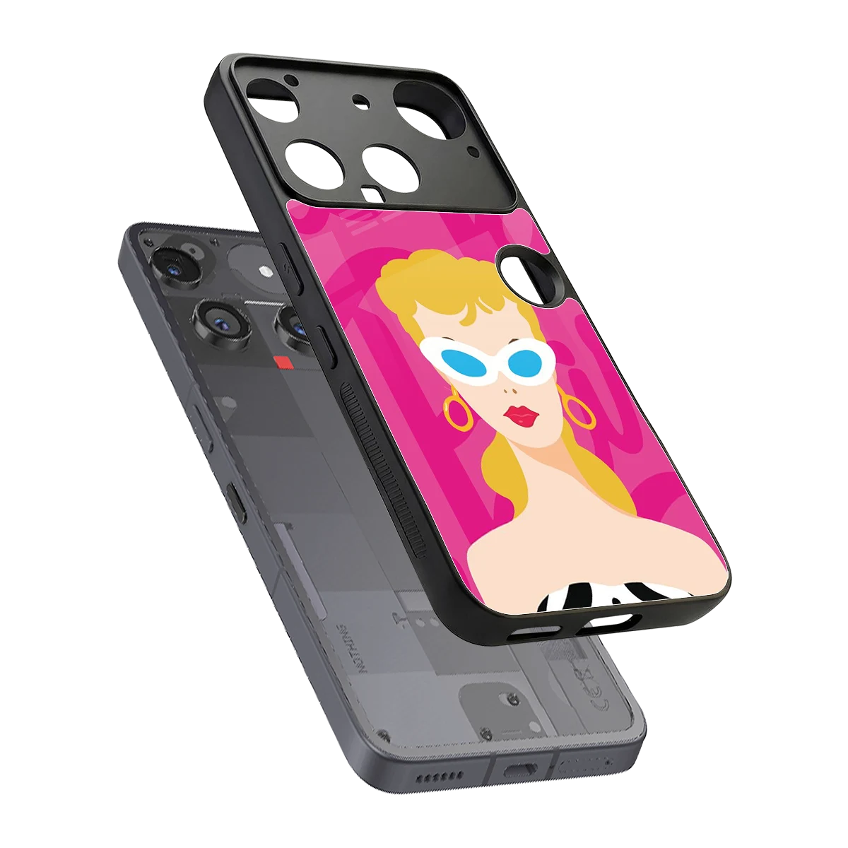 Pookie sleek nothing phone 3 cover with tempered glass back and TPU edges