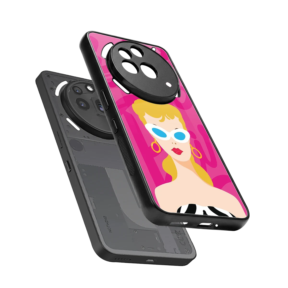 Pookie sleek nothing phone 3a pro cover with tempered glass back and TPU edges
