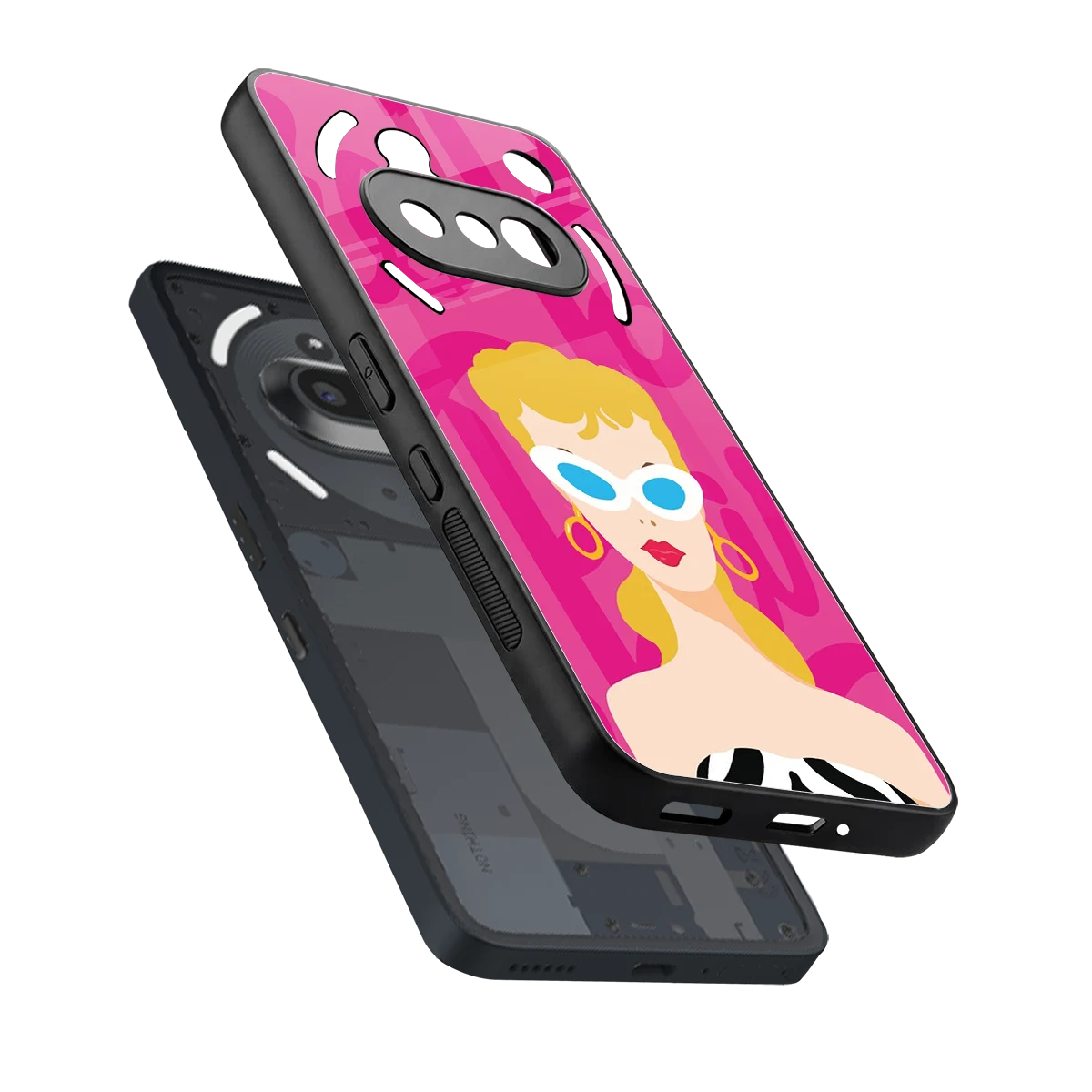 Pookie sleek nothing phone 3a cover with tempered glass back and TPU edges