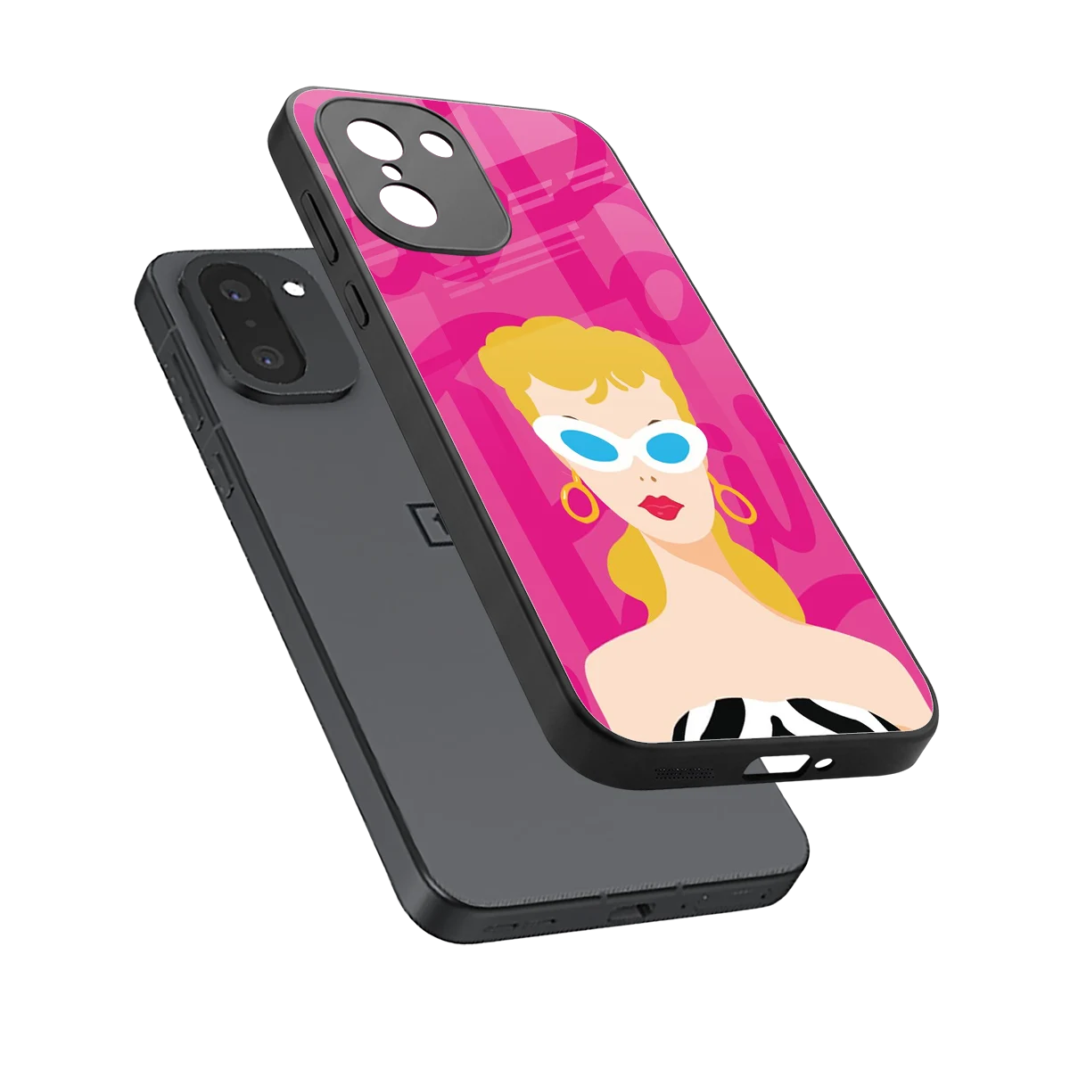 Pookie sleek oneplus 15r cover with tempered glass back and TPU edges