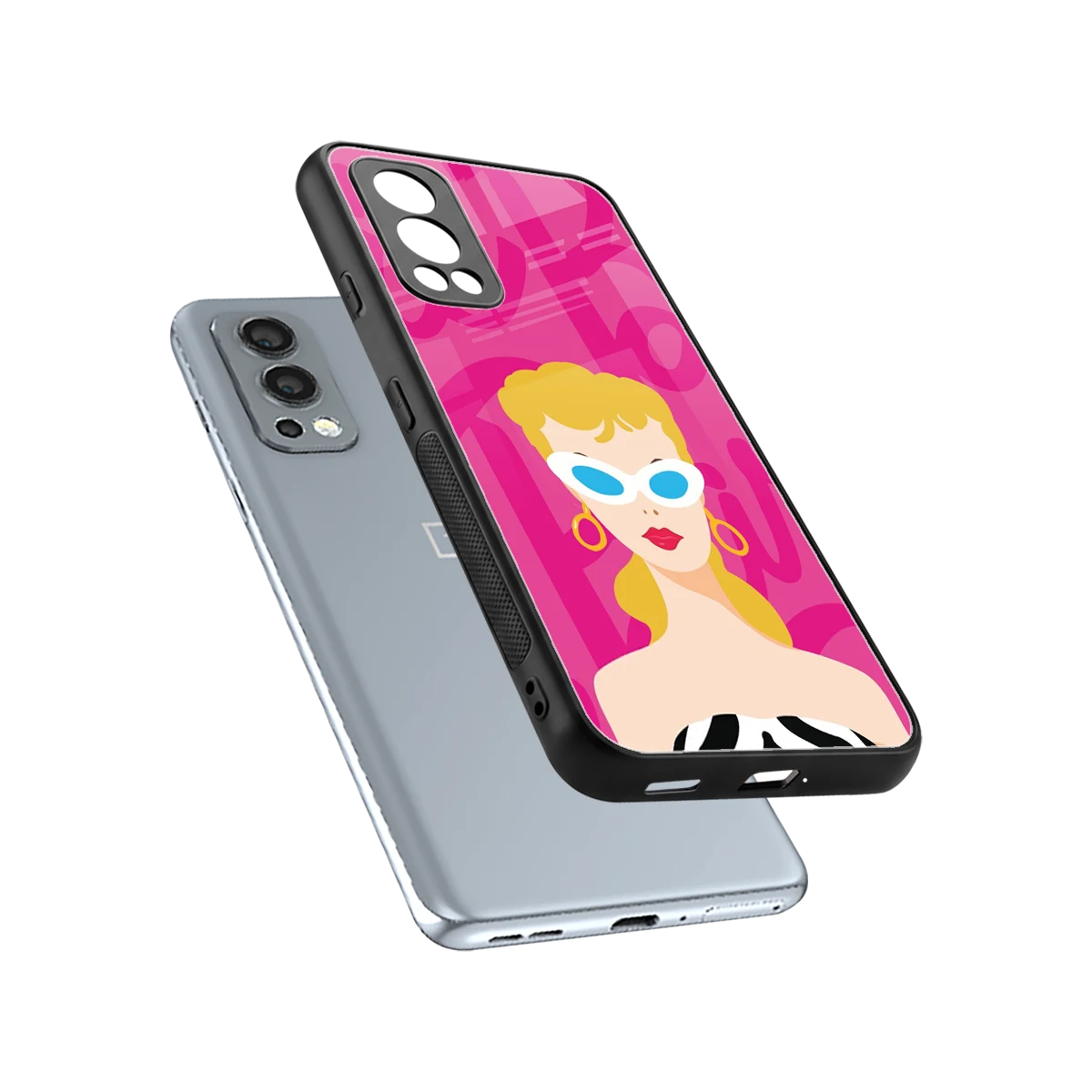 Pookie sleek oneplus nord 2 cover with tempered glass back and TPU edges