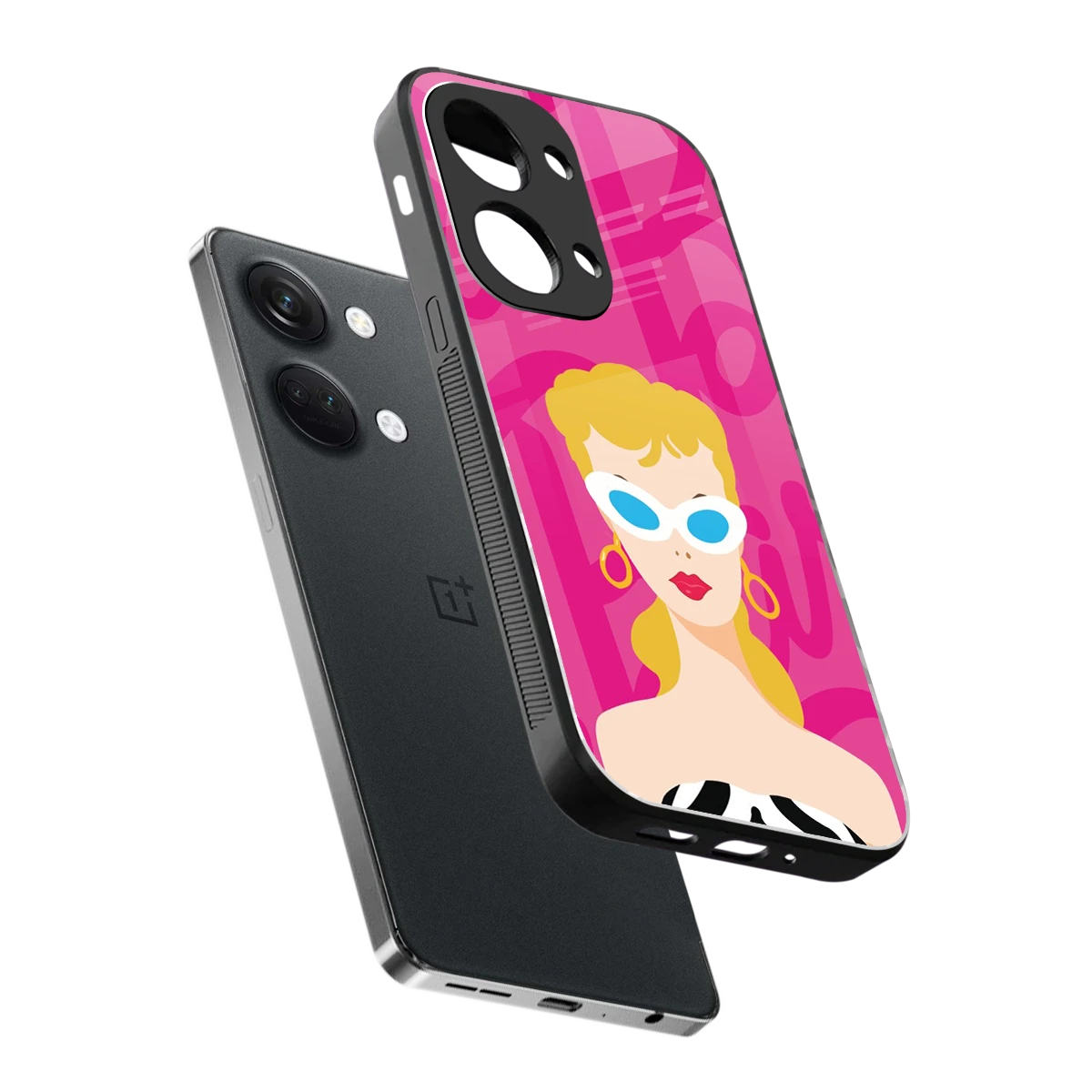 Pookie sleek oneplus nord 3 cover with tempered glass back and TPU edges