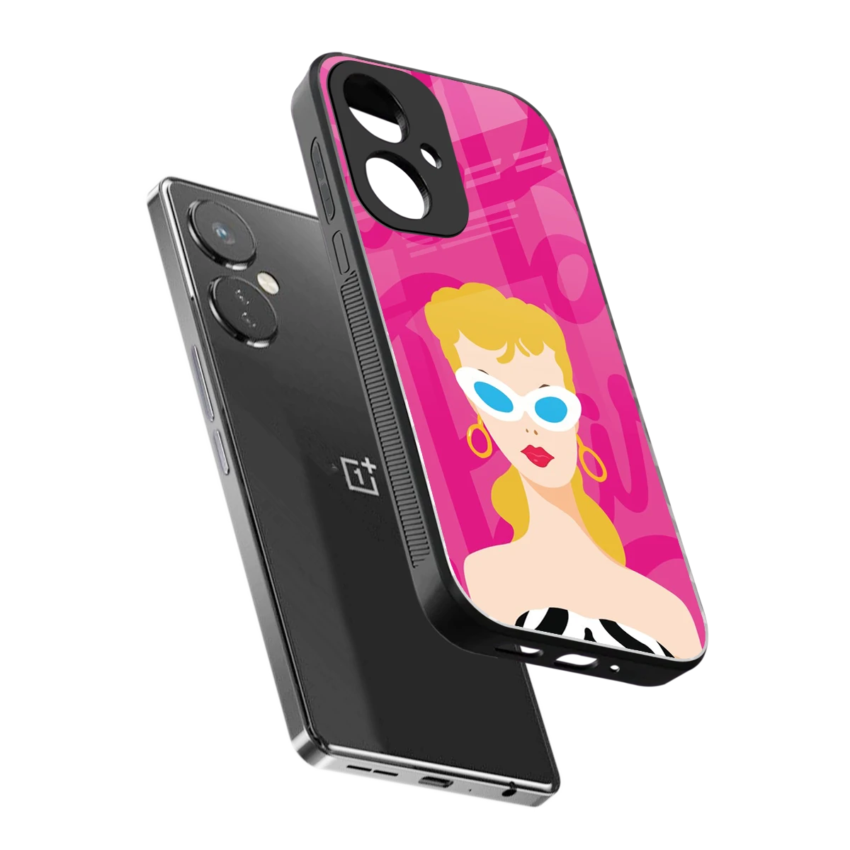 Pookie sleek oneplus nord ce 3 cover with tempered glass back and TPU edges