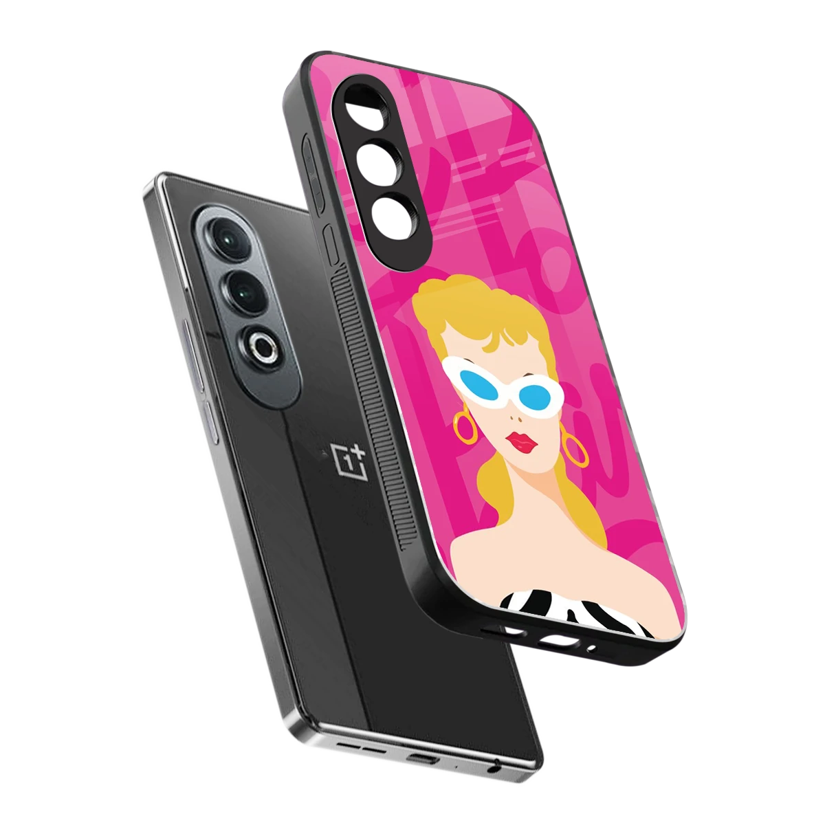 Pookie sleek oneplus nord ce 4 cover with tempered glass back and TPU edges