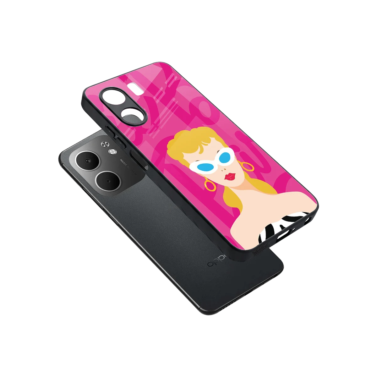 Pookie sleek oppo a5x 5g cover with tempered glass back and TPU edges