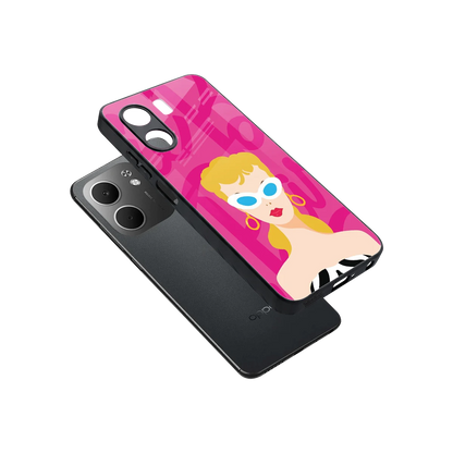 Pookie sleek oppo a5x 5g cover with tempered glass back and TPU edges