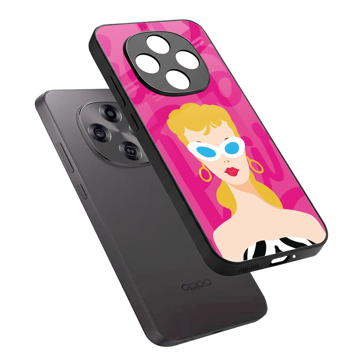 Pookie sleek oppo f31 pro 5g cover with tempered glass back and TPU edges