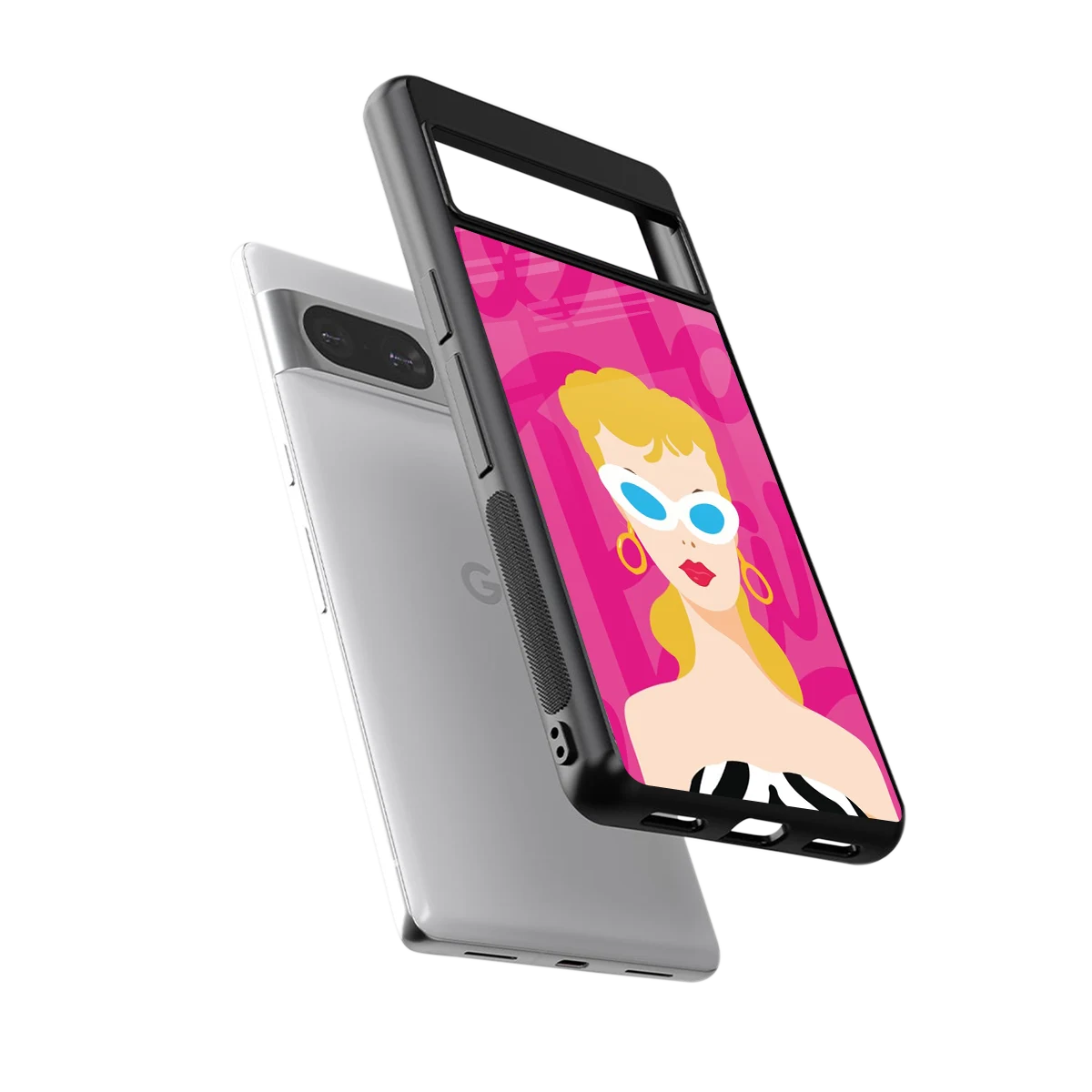 Pookie sleek google pixel 8 cover with tempered glass back and TPU edges