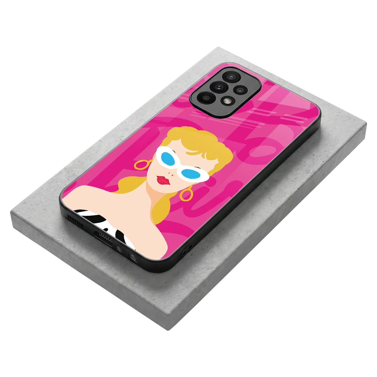 Pookie stylish phone case for samsung galaxy a23 | glossy glass and slim fit
