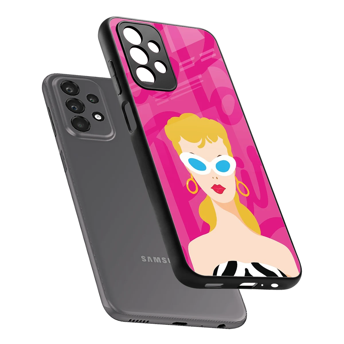 Pookie sleek samsung galaxy a23 cover with tempered glass back and TPU edges