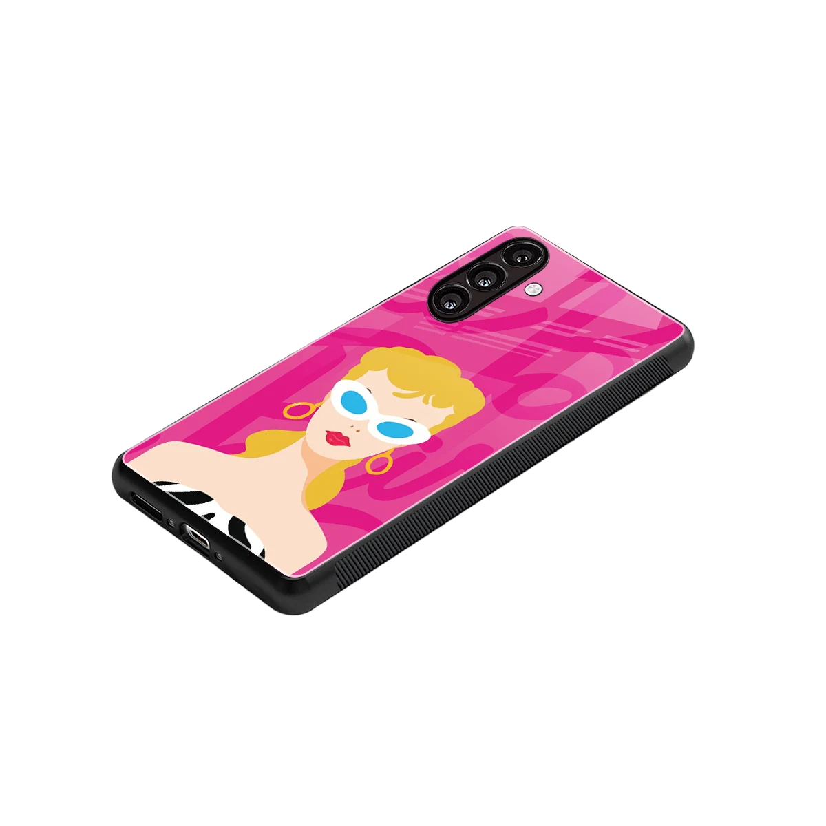 Pookie stylish phone case for samsung galaxy a55 5g | glossy glass and slim fit