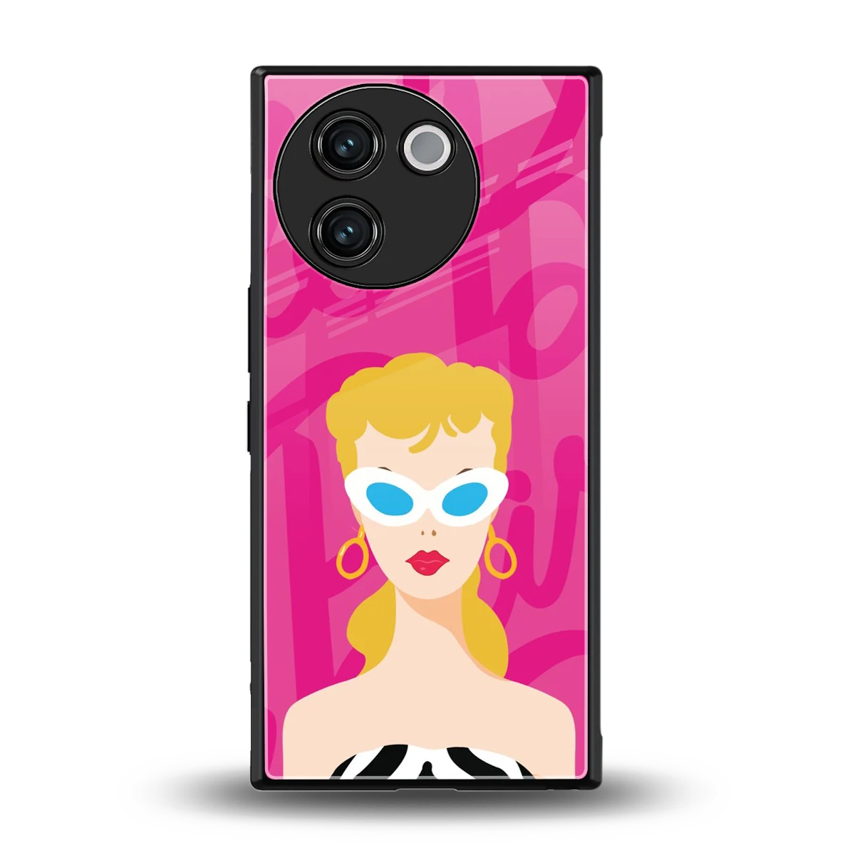 Pookie back phone cover | glass case for vivo v30e