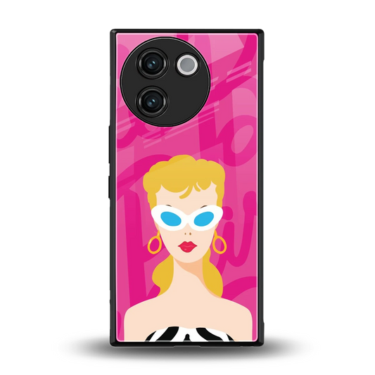Pookie back phone cover | glass case for vivo v30e