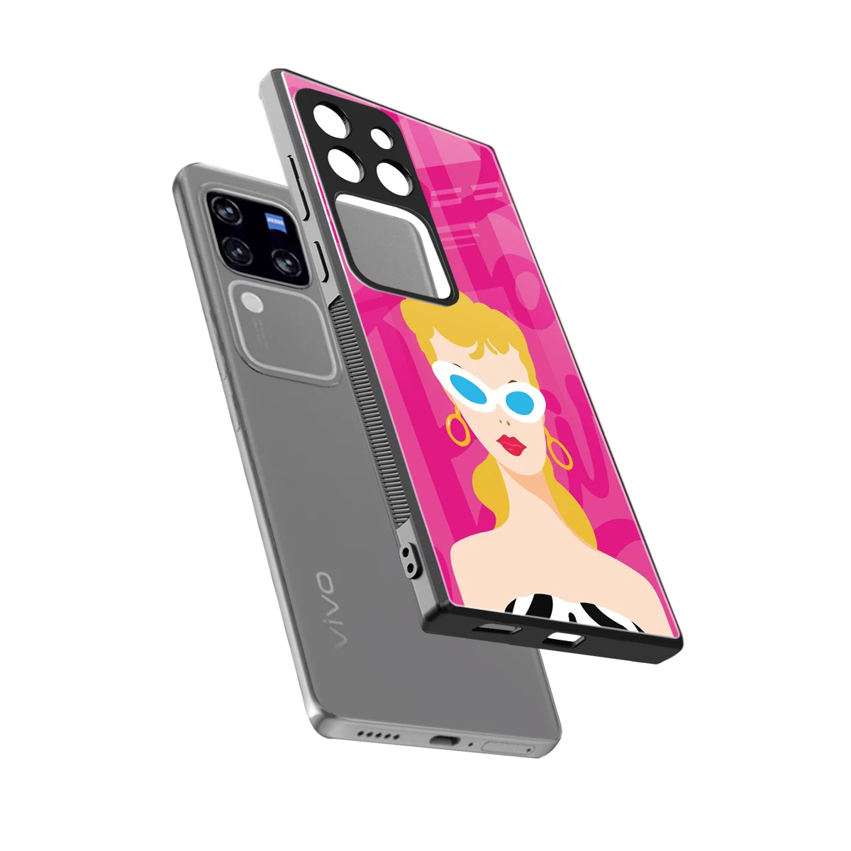 Pookie sleekvivo v30 pro cover with tempered glass back and TPU edges