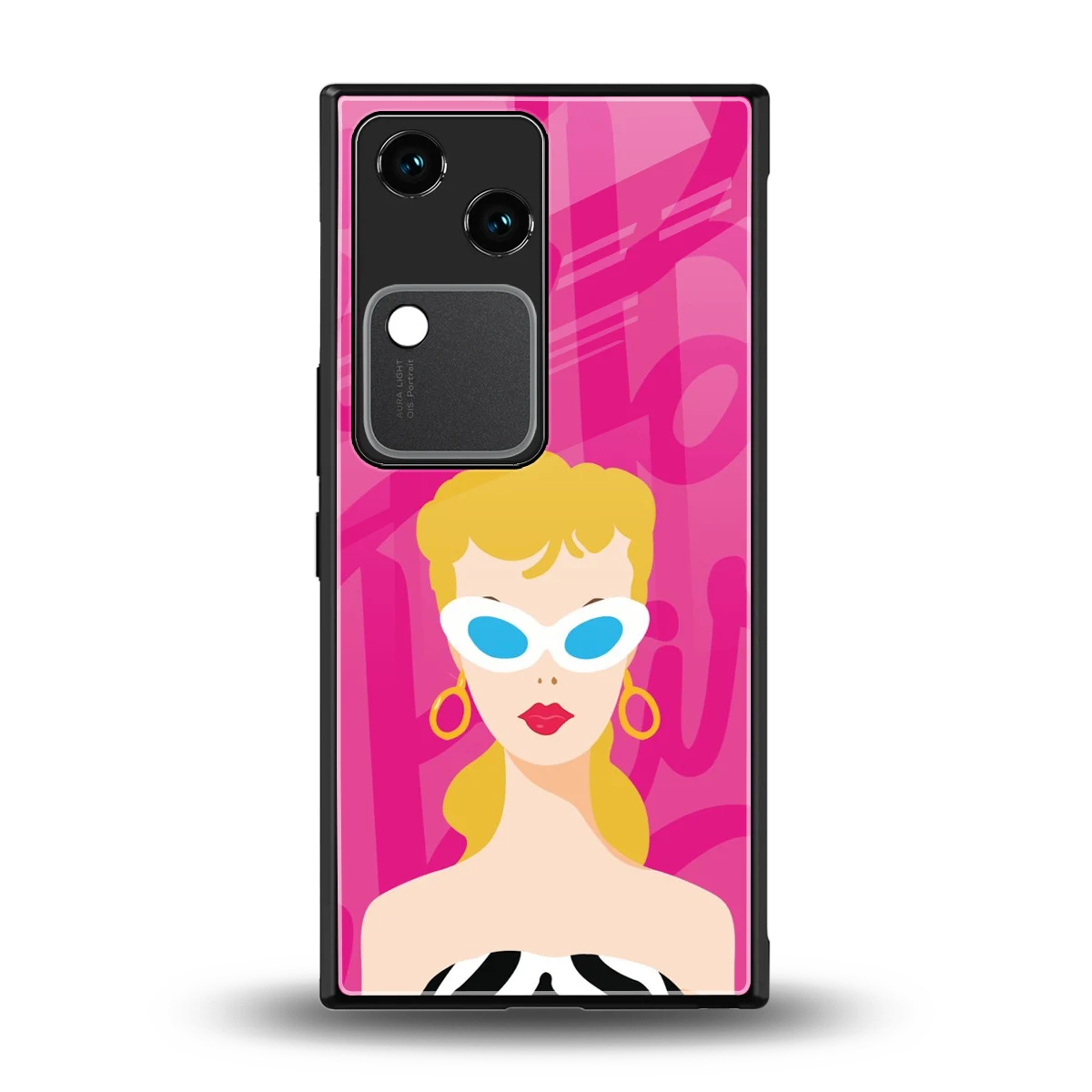 Pookie back phone cover | glass case for vivo v30