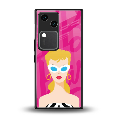 Pookie back phone cover | glass case for vivo v30