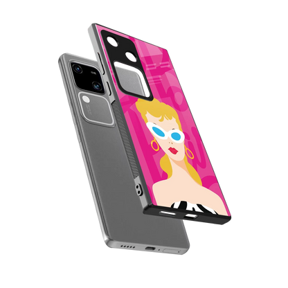 Pookie sleek vivo v30 cover with tempered glass back and TPU edges