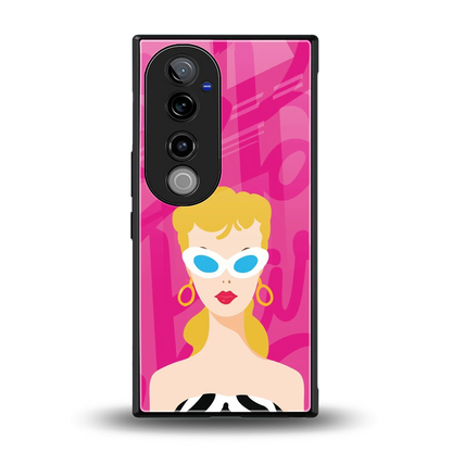 Pookie back phone cover | glass case for vivo v40 pro
