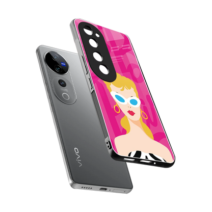 Pookie sleek vivo v40 pro cover with tempered glass back and TPU edges