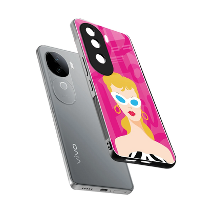 Pookie sleek vivo v40e cover with tempered glass back and TPU edges