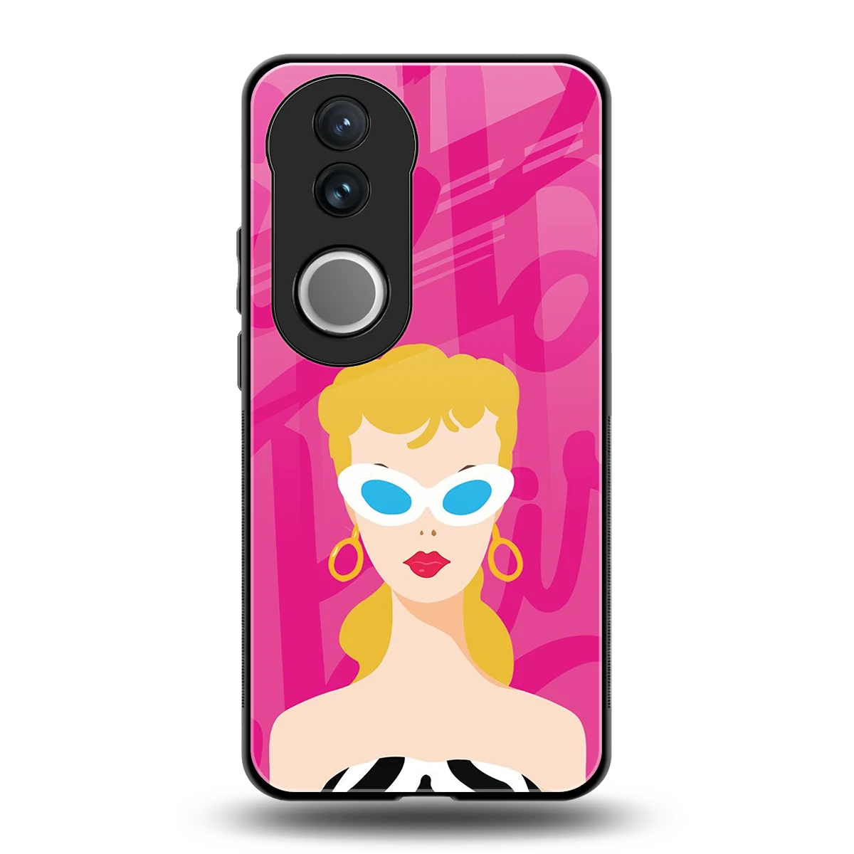 Pookie back phone cover | glass case for vivo v50