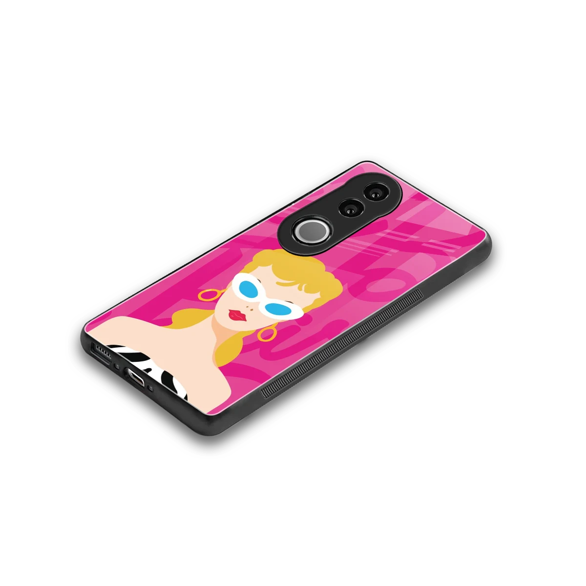 Pookie stylish phone case for vivo v50 | glossy glass and slim fit