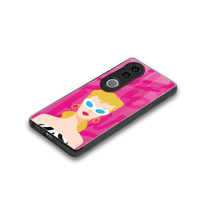 Pookie stylish phone case for vivo v50 | glossy glass and slim fit